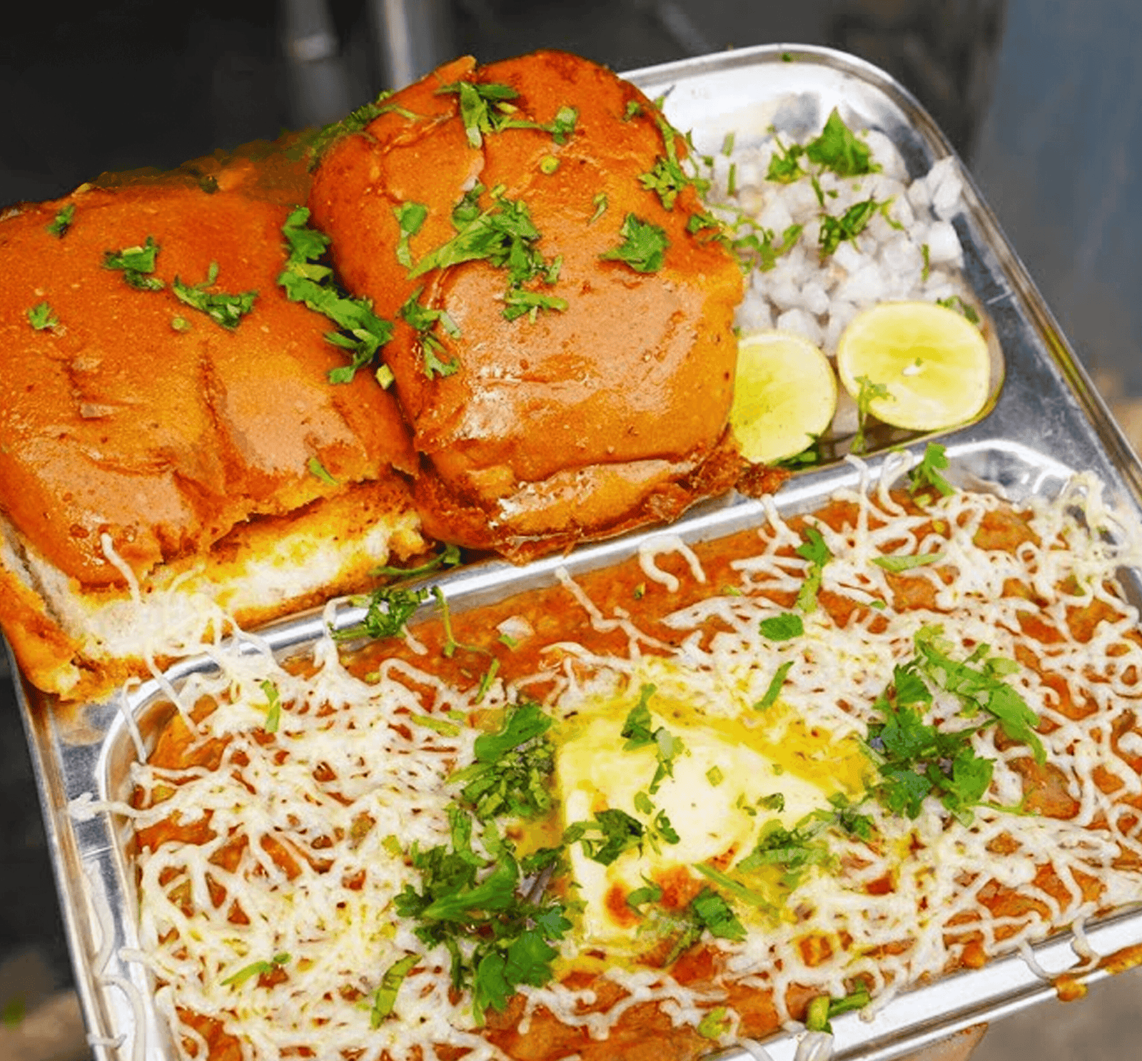 Cheese butter paav bhaji